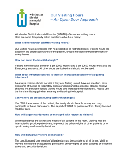 Our Visiting Hours &ndash; An Open Door Approach