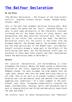 The Balfour Declaration