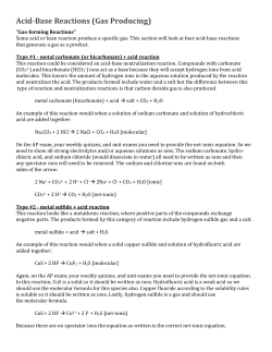 Acid-Base Reactions (Gas Producing)
