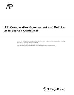 AP&reg; Comparative Government and Politics 2016 Scoring Guidelines