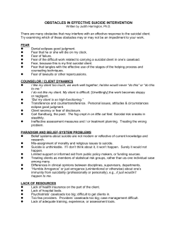 OBSTACLES IN EFFECTIVE SUICIDE INTERVENTION