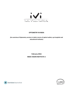 Optometry in India Report - Feb 2016