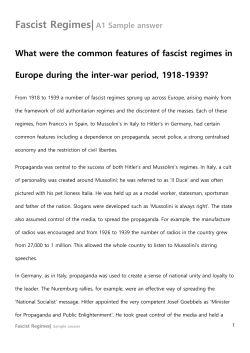 Fascist Regimes|A1 Sample answer