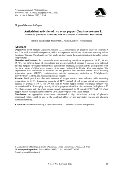 Antioxidant activities of two sweet pepper Capsicum annuum L