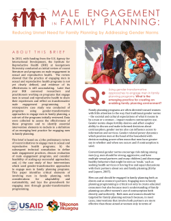 male engagement - Georgetown University`s Institute for