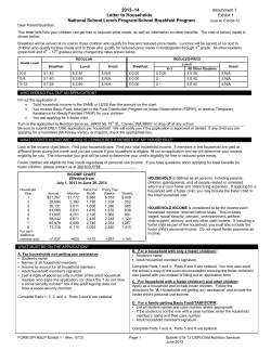 2013&ndash;14 Letter to Households National School Lunch Program
