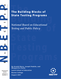 The Building Blocks of State Testing Programs