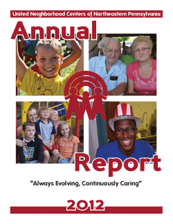 Annual Report 2012 - United Neighborhood Centers of Northeastern