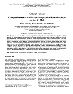 Competiveness and incentive production of cotton sector in Mali