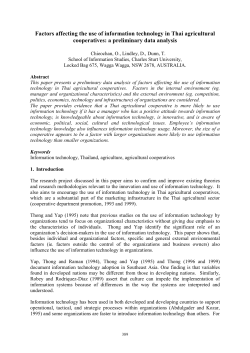 Factors affecting the use of Information technology in Thai agriculture