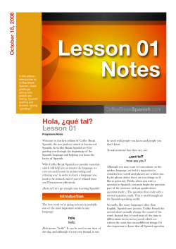 Hola, &iquest;qu&eacute; tal? Lesson 01