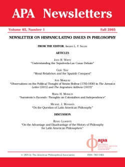 Hispanic Philosophy Vol. 5, No. 1