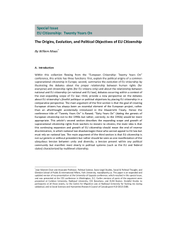 The Origins, Evolution, and Political Objectives of EU Citizenship