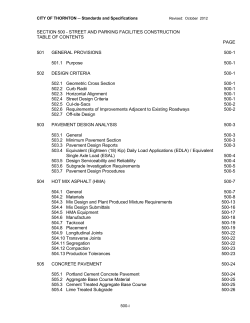 SECTION 500 - STREET AND PARKING