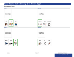 Social Studies Task 4: Growing Up in Ancient Egypt