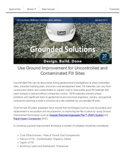 Use Ground Improvement for Uncontrolled and Contaminated Fill Sites