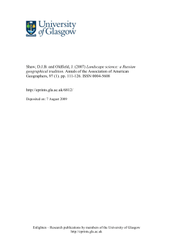 Landscape Science: A Russian Geographical Tradition