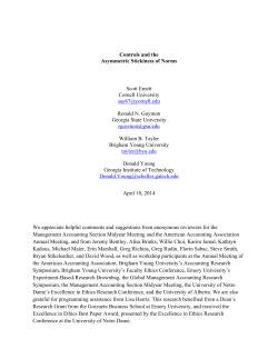Controls and the Asymmetric Stickiness of Norms Scott Emett