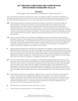 AP&reg; ENGLISH LITERATURE AND COMPOSITION