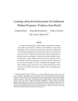 Learning about the Enforcement of Conditional Welfare Programs