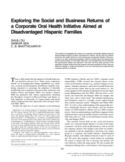 Exploring the Social and Business Returns of a Corporate Oral