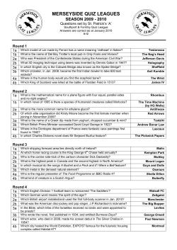 merseyside quiz leagues