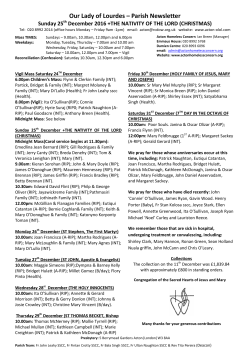 Bulletin 251216 - Our Lady of Lourdes Roman Catholic Church