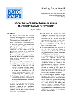 Briefing Paper No.49 NATO, the EU, Ukraine, Russia