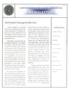 July 2015 - North Dakota Fur Takers