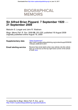 Sir Brian Pippard - Biographical Memoirs of Fellows of the Royal