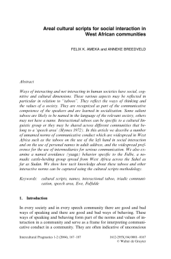 Areal cultural scripts for social interaction in West African communities