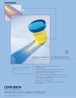 specimen collection - Centurion Medical Products