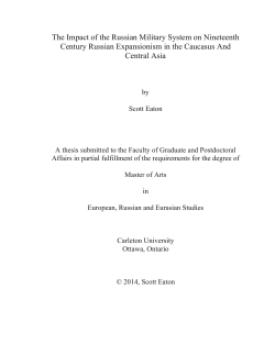 The Impact of the Russian Military System on Nineteenth Century