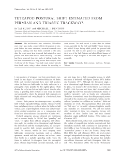 TETRAPOD POSTURAL SHIFT ESTIMATED FROM PERMIAN AND