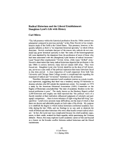 Radical Historians and the Liberal Establishment