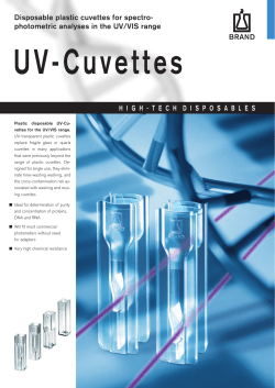 Disposable plastic cuvettes for spectro