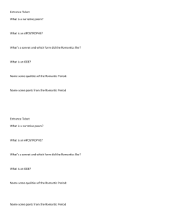 Entrance Ticket What is a narrative poem? What is an