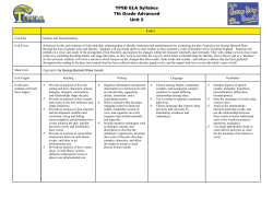 7th Grade Advanced Unit 1 Syllabus