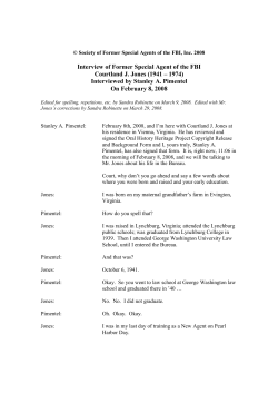 Interview of Former Special Agent of the FBI Courtland J. Jones