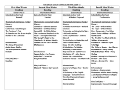 ELA Twelfth Grade Curriculum Map 2014-2015