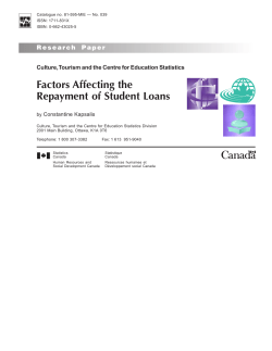 Factors Affecting the Repayment of Student Loans