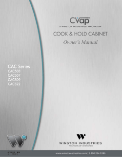 Owner`s Manual - Winston Industries