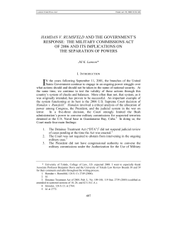 Hamdan v. Rumsfeld - University of Toledo