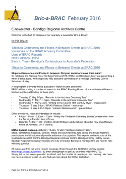 February 2016 - Bendigo Regional Archives Centre