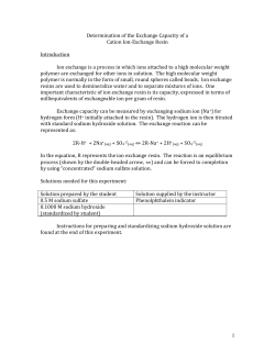 Determination of the Exchange Capacity of a Cation