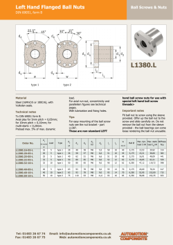 Left Hand Ball Screws - Automotion Components