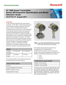 ST 3000 Smart Transmitter Series 900 Extension