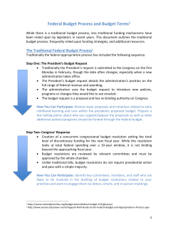 Federal Budget Process and Budget Terms1