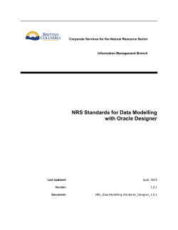 NRS Standards for Data Modelling with Oracle Designer