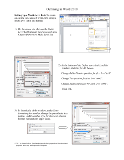 Outlining in Word 2010